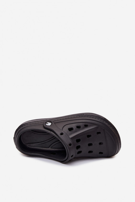 Heren lichte zwarte slippers Route