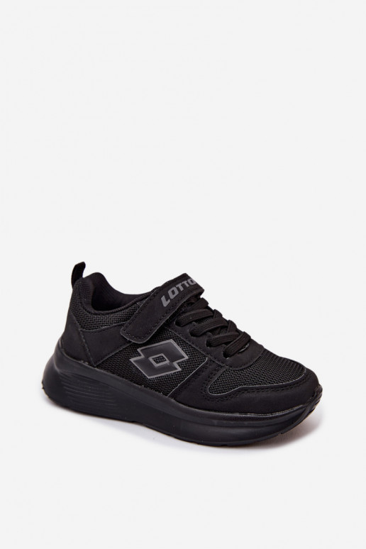 Baskets pour enfants avec Velcro LOTTO SOBRIO 2601571K noires