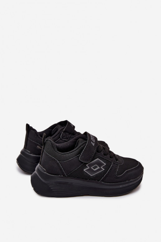 Baskets pour enfants avec Velcro LOTTO SOBRIO 2601571K noires