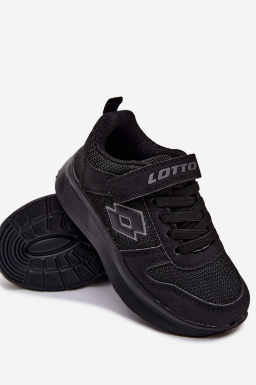 Baskets pour enfants avec Velcro LOTTO SOBRIO 2601571K noires