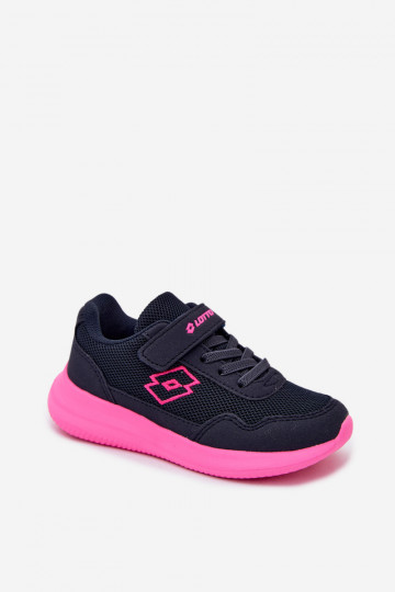Baskets pour enfants avec Velcro LOTTO 2600002K CONNEECT bleu-rose