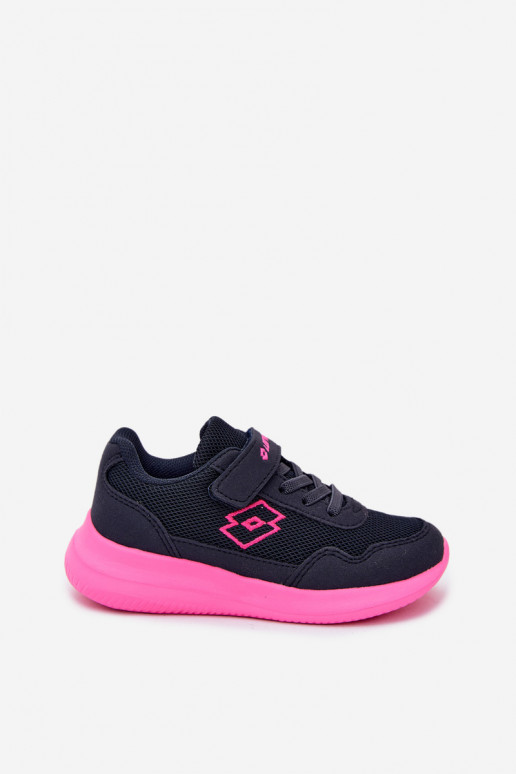 Baskets pour enfants avec Velcro LOTTO 2600002K CONNEECT bleu-rose