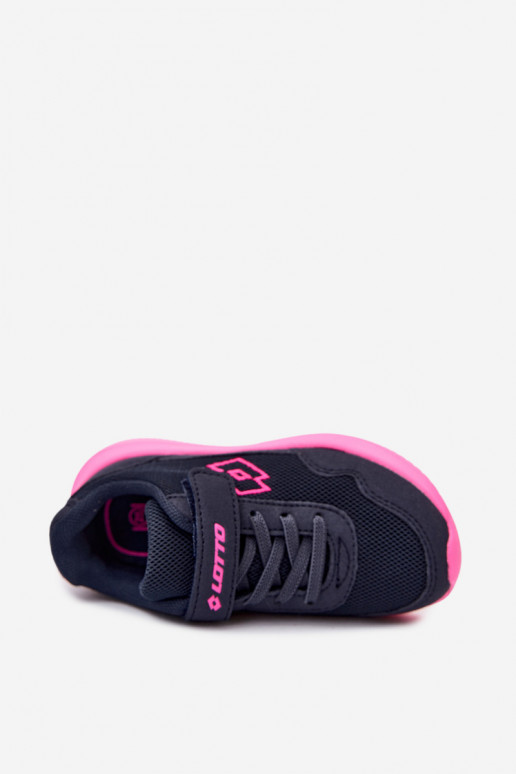 Baskets pour enfants avec Velcro LOTTO 2600002K CONNEECT bleu-rose