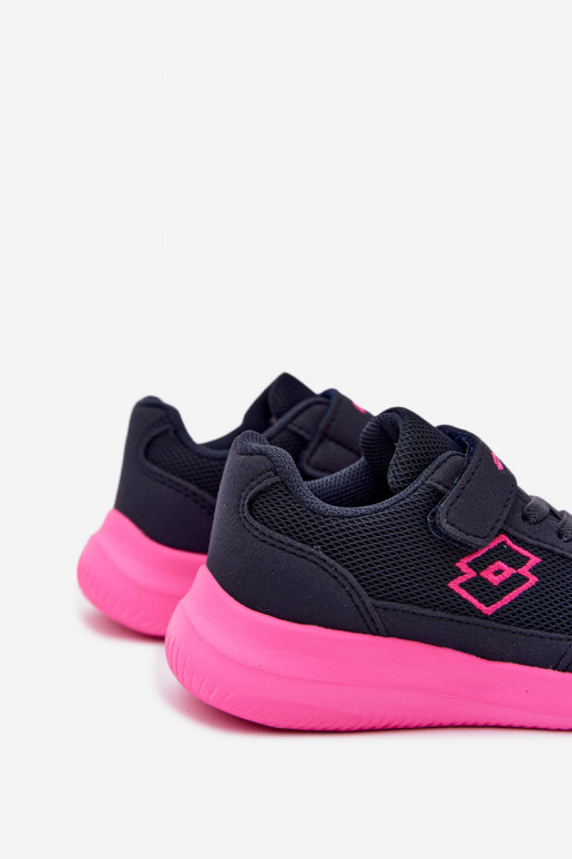 Baskets pour enfants avec Velcro LOTTO 2600002K CONNEECT bleu-rose