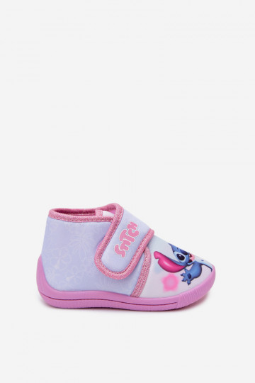 Chaussons pour enfants avec Velcro STITCH roses 2
