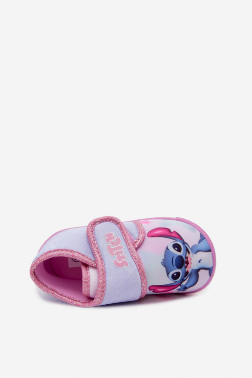 Chaussons pour enfants avec Velcro STITCH roses