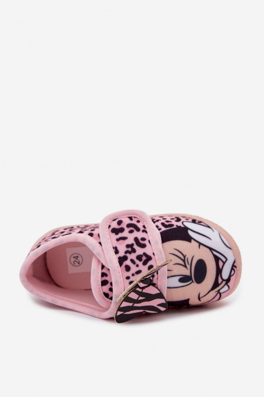 Kinderslippers met klittenband MINNIE MOUSE roze