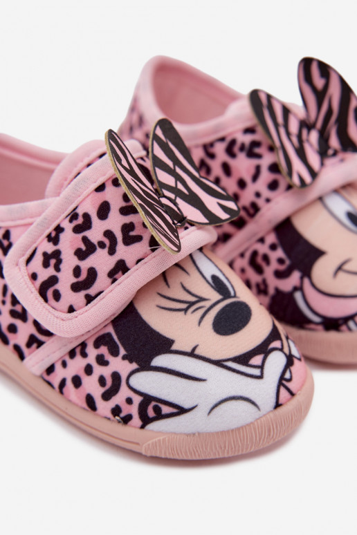 Kinder Hausschuhe mit Klettverschluss MINNIE MOUSE rosa
