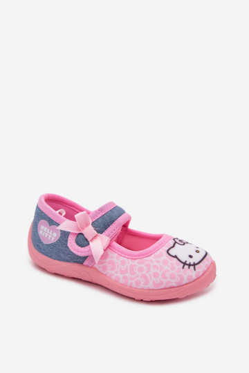 Kinder Hausschuhe mit Klettverschluss HELLO KITTY rosa