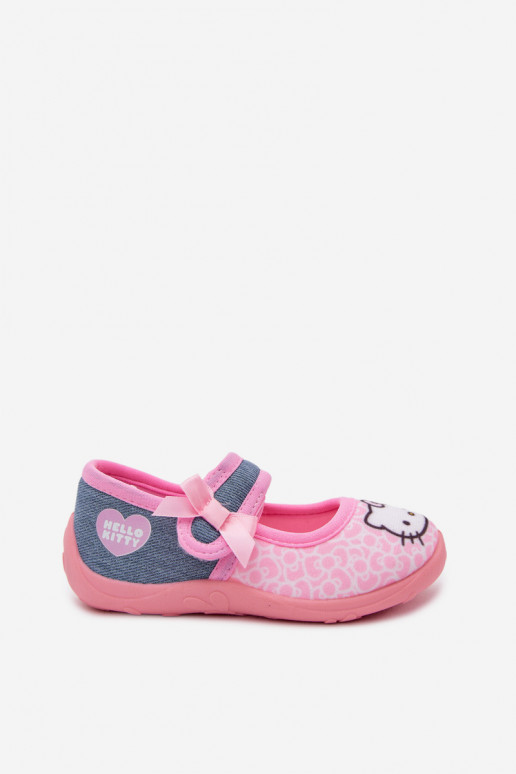 Kinderslippers met klittenband HELLO KITTY roze