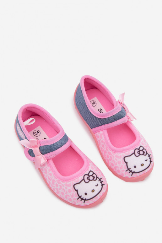 Kinder Hausschuhe mit Klettverschluss HELLO KITTY rosa