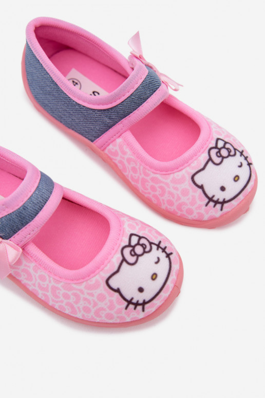 Kinderslippers met klittenband HELLO KITTY roze