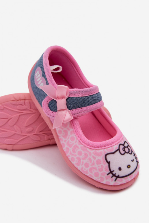 Kinderslippers met klittenband HELLO KITTY roze