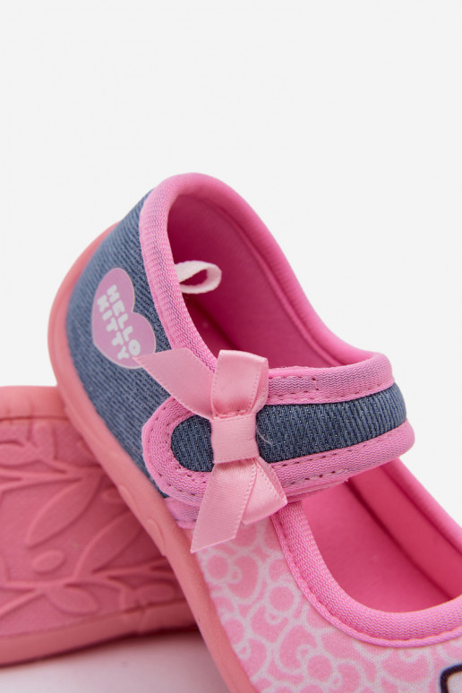 Chaussons pour enfants avec Velcro HELLO KITTY roses