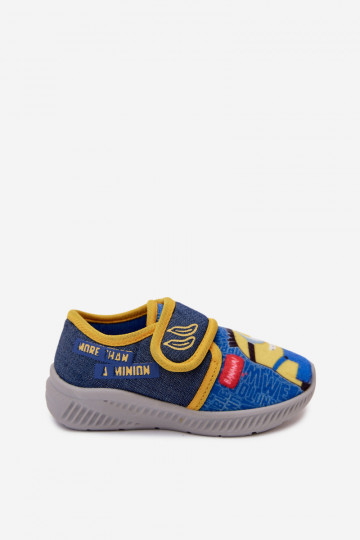 Kinder Hausschuhe Minions blau-gelb 2