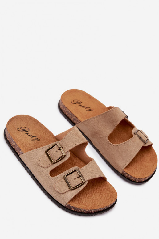 Chaussons pour hommes couleur sable avec boucles Ruby