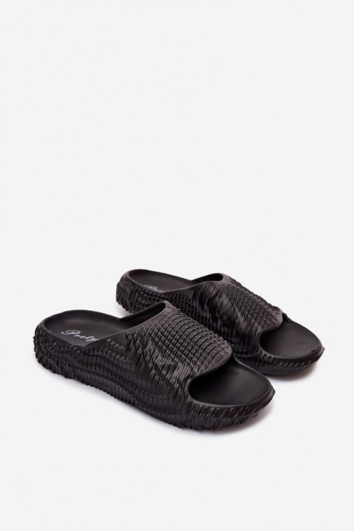 Lichte zwarte slippers voor heren Hilda