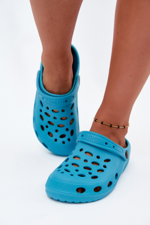 Lichte turquoise klompen voor dames Parker