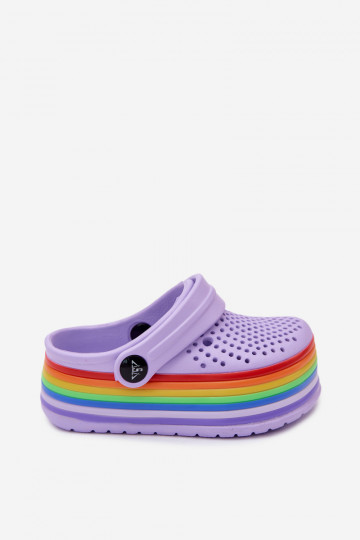 Leichte lila Kinderclogs mit Riemen Tansy 2