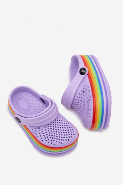 Leichte lila Kinderclogs mit Riemen Tansy