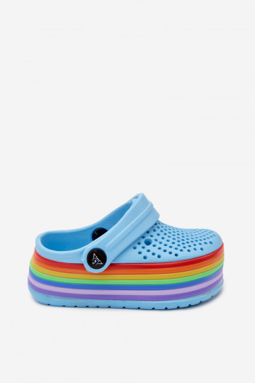 Leichte blaue Kinderclogs mit Riemen Tansy 2