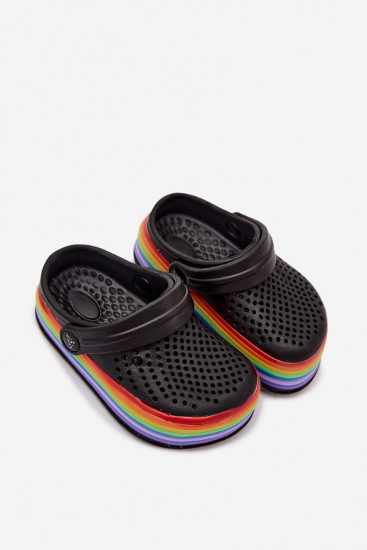 Chaussons légers noirs pour enfants avec sangles Tansy
