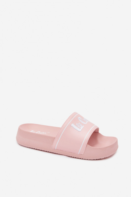 Dames roze slippers met platform Lee Cooper