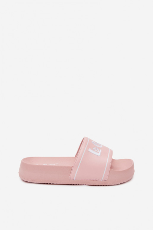 Dames roze slippers met platform Lee Cooper