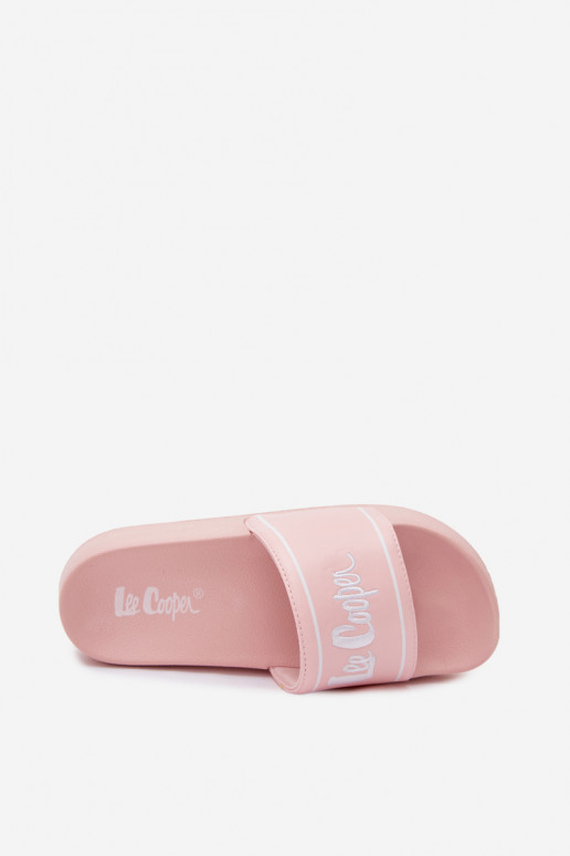 Dames roze slippers met platform Lee Cooper