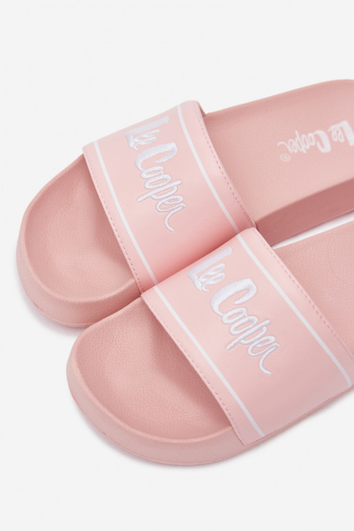Dames roze slippers met platform Lee Cooper