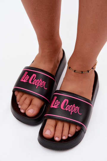 Dames zwarte slippers met platform Lee Cooper 2