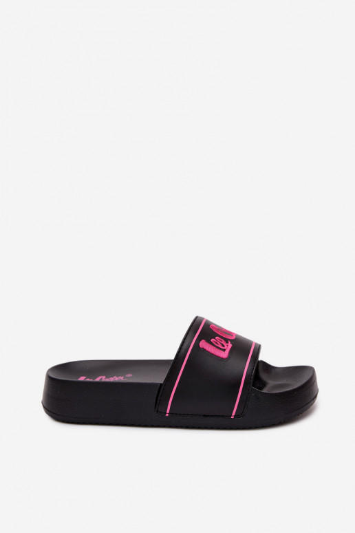 Dames zwarte slippers met platform Lee Cooper