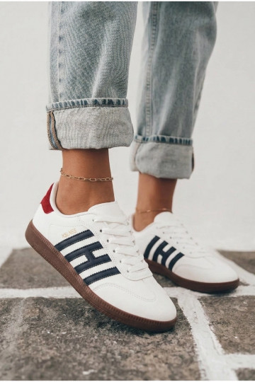 Herren weiße Sneakers mit Riemen Chrissy