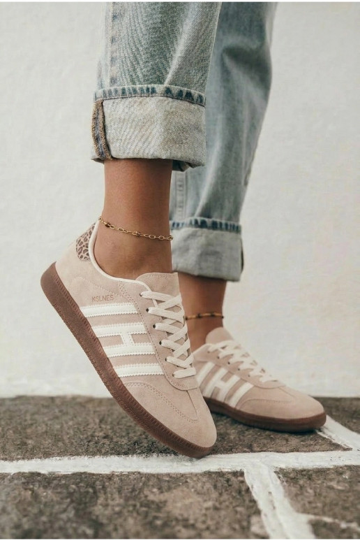 Herren sandfarbene Sneakers mit Riemen Chrissy