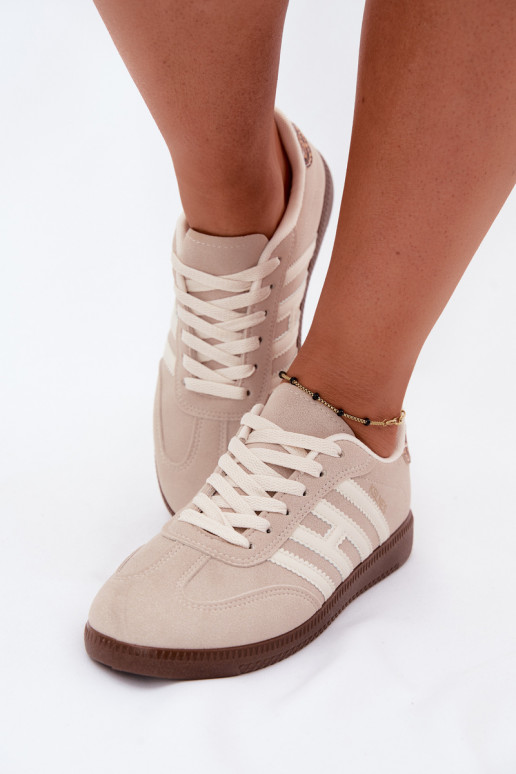 Herren sandfarbene Sneakers mit Riemen Chrissy