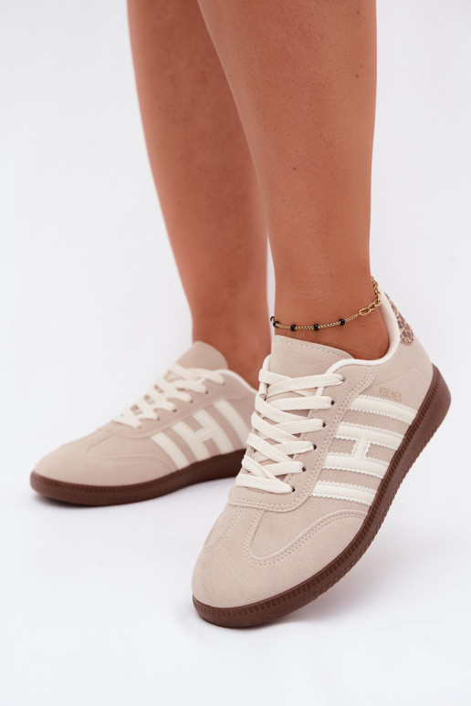 Heren sandkleurige sneakers met bandjes Chrissy