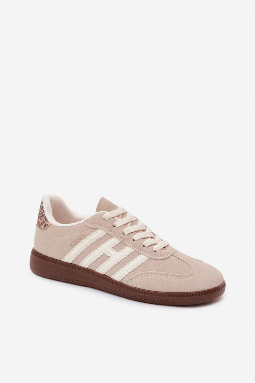 Heren sandkleurige sneakers met bandjes Chrissy