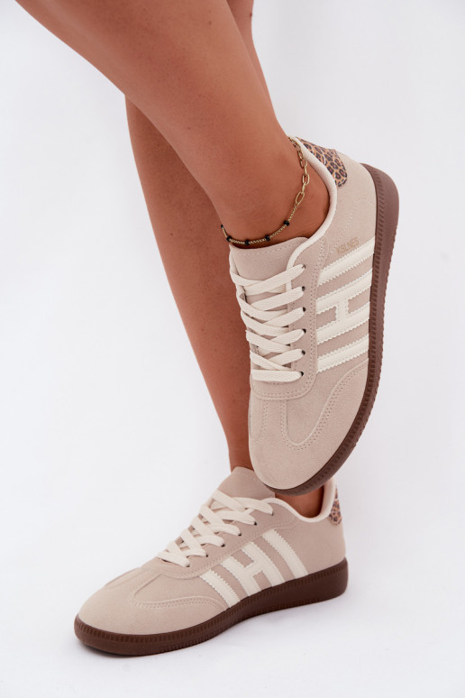 Heren sandkleurige sneakers met bandjes Chrissy