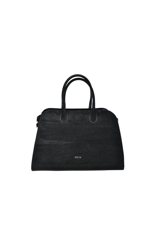 Damen schwarze Handtasche aus Eco-Suede Big Star SS574007