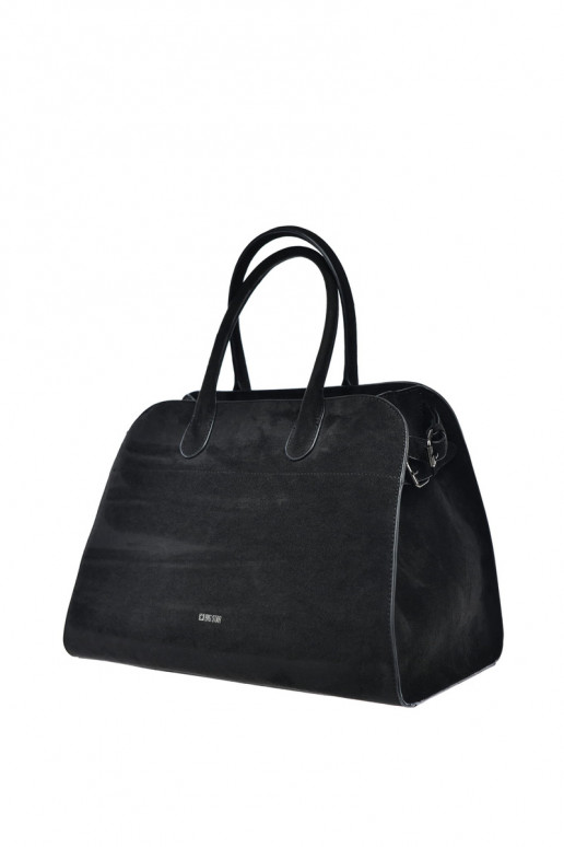 Damen schwarze Handtasche aus Eco-Suede Big Star SS574007