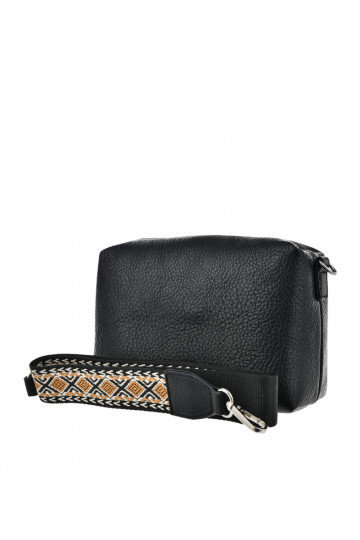 Schwarze kleine Handtasche mit verzierten Griffen Big Star OO574091 2
