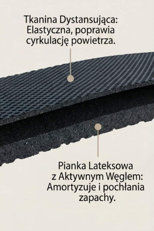 Semelles intérieures Corbby CARBON avec tissu intermédiaire et charbon actif