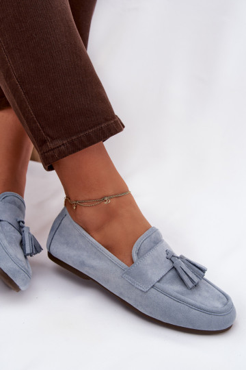 Mocassins pour femmes avec franges en bleu Clarisse