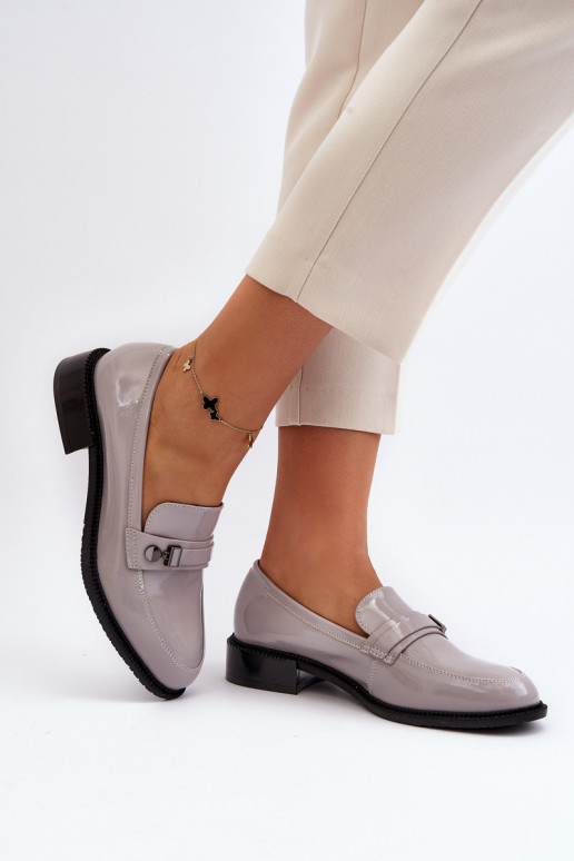 Dames gepatineerde loafers in grijze kleur Nerilaja