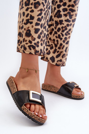 Dames slippers met platform en ornamenten in zwarte kleur Elleriome 2