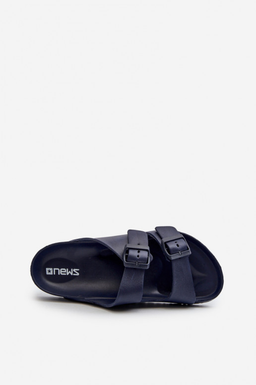 Chaussons légers pour hommes avec boucles en bleu foncé Avatara
