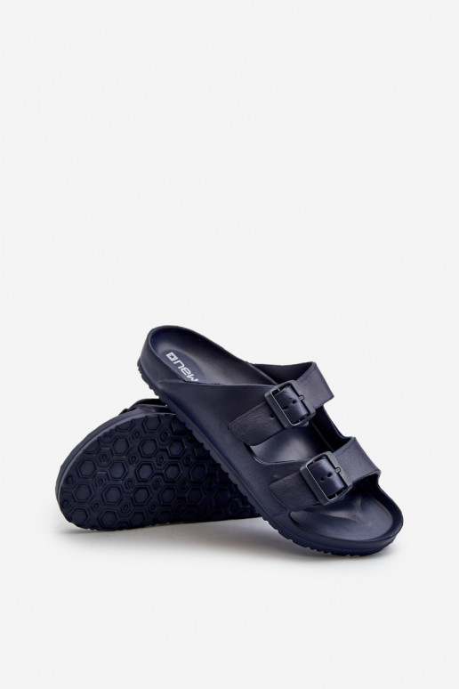 Chaussons légers pour hommes avec boucles en bleu foncé Avatara