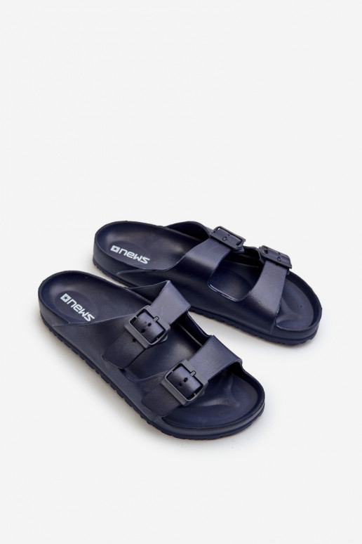 Chaussons légers pour hommes avec boucles en bleu foncé Avatara