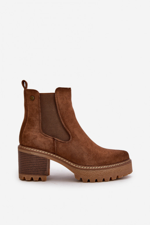 Bottines isolées pour femmes en daim synthétique couleur marron Irissinae