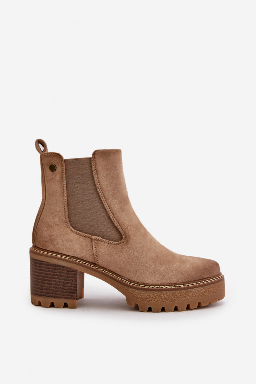Bottines isolées pour femmes en daim synthétique couleur sable Irissinae